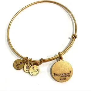 Alex And Ani Expandable Bangle Bracelet - Star Of Venus, Gold-Tone, Recycled Material